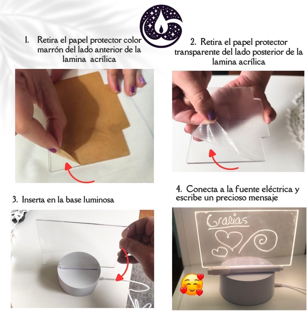 Lámpara Personalizada Rectangular — Escribe tu frase y hazla brillar