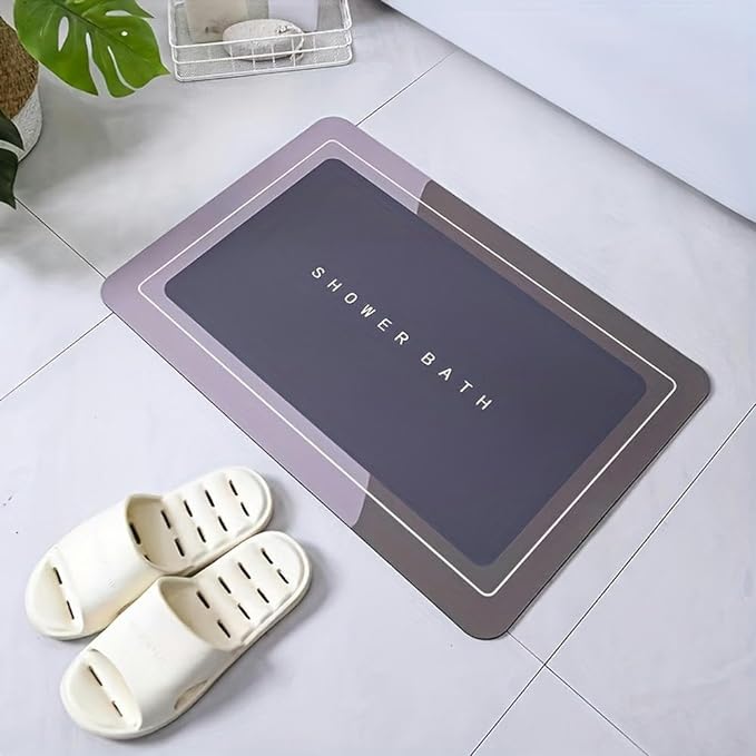 Alfombra Antideslizante de Secado Rápido – Gris y Ultra Absorbente