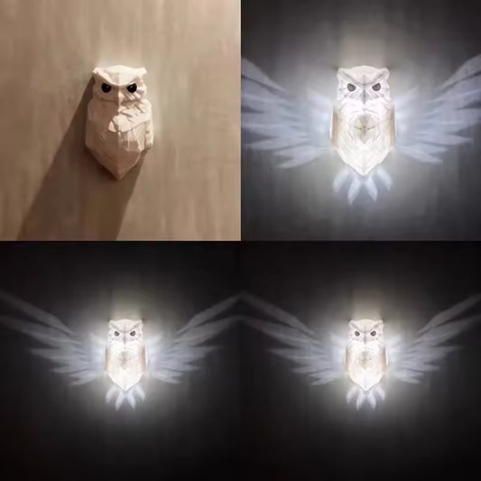 Lámpara de Pared 3D de Resina Búho: Luz con Estilo Único