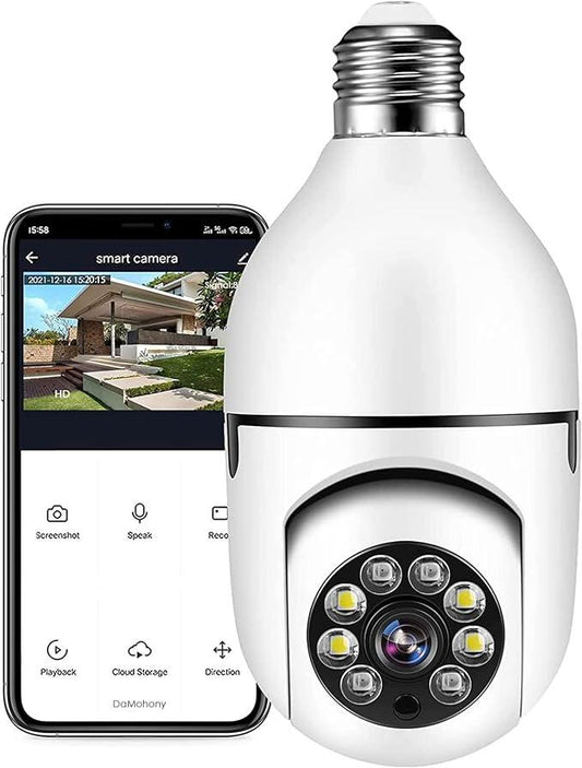 Cámara de Seguridad Inalámbrica con Adaptador de Bombilla: Vigilancia Discreta y Eficaz